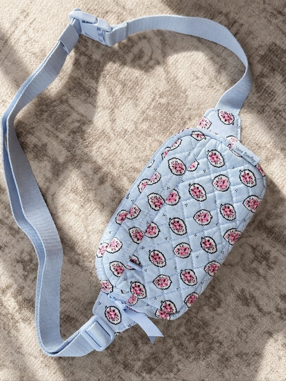 Vera Bradley Mini Belt Bag Pink Pinwheel Recycled Cotton NWOT Crossbody
